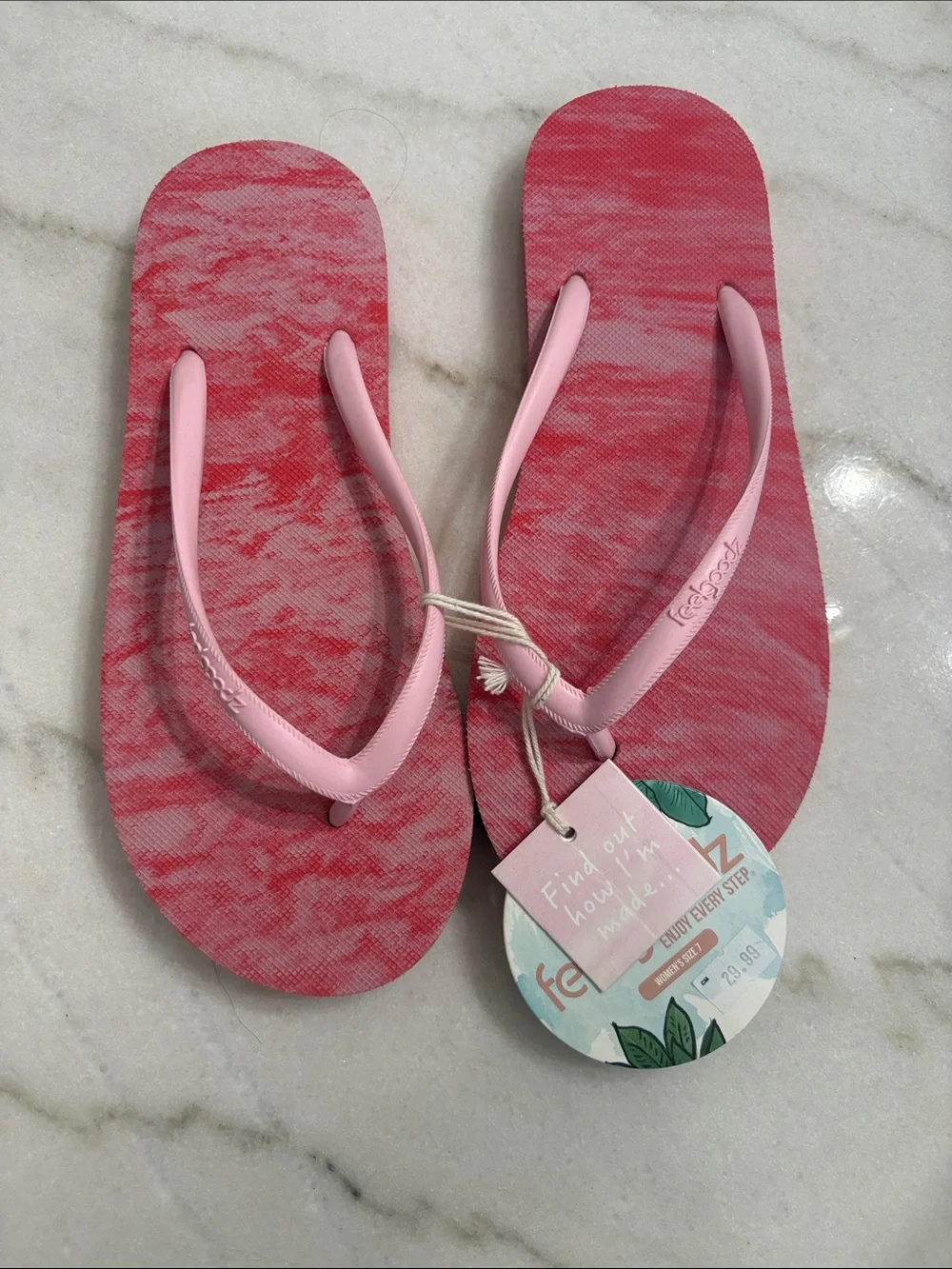 Women’s Pink Flip Flop Sandals - Casual Beach Thongs